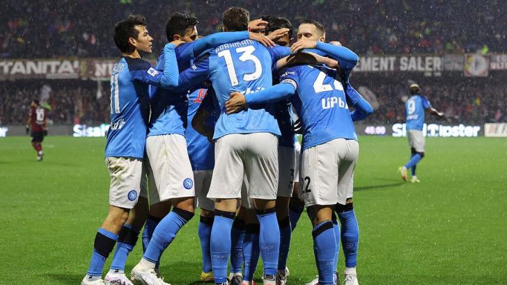 Napoli players celebrate